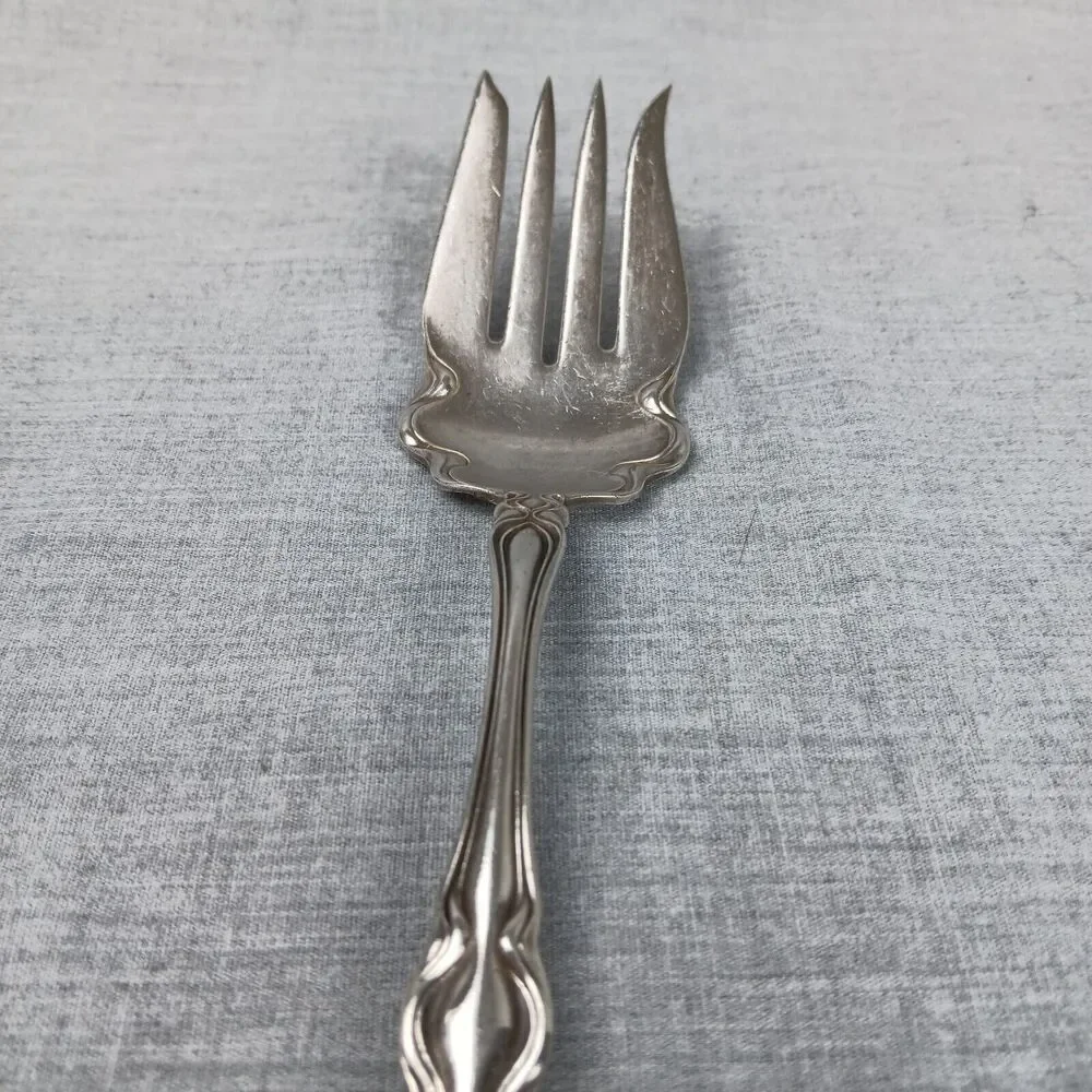 J.B.Cross Silver Plate Serving Fork Ornate Art Deco Style Vintage Replacement